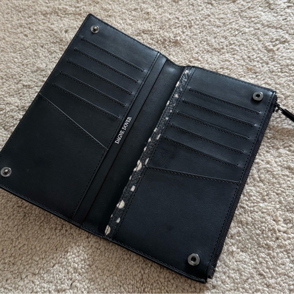 Dagne Dover Slim Wallet Block Party Print Black